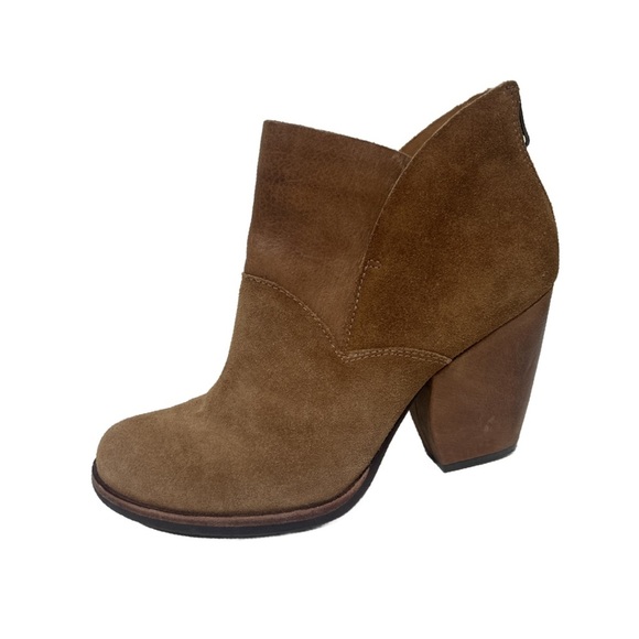 KORK-EASE Castaneda Suede and Leather Ankle Booties Brown Size 7.5 - Picture 1 of 16